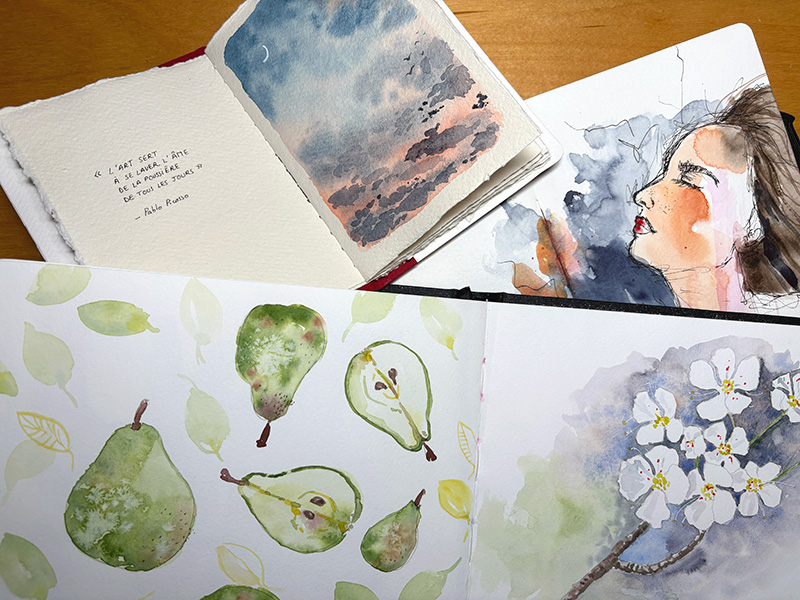 exemple carnet aquarelle